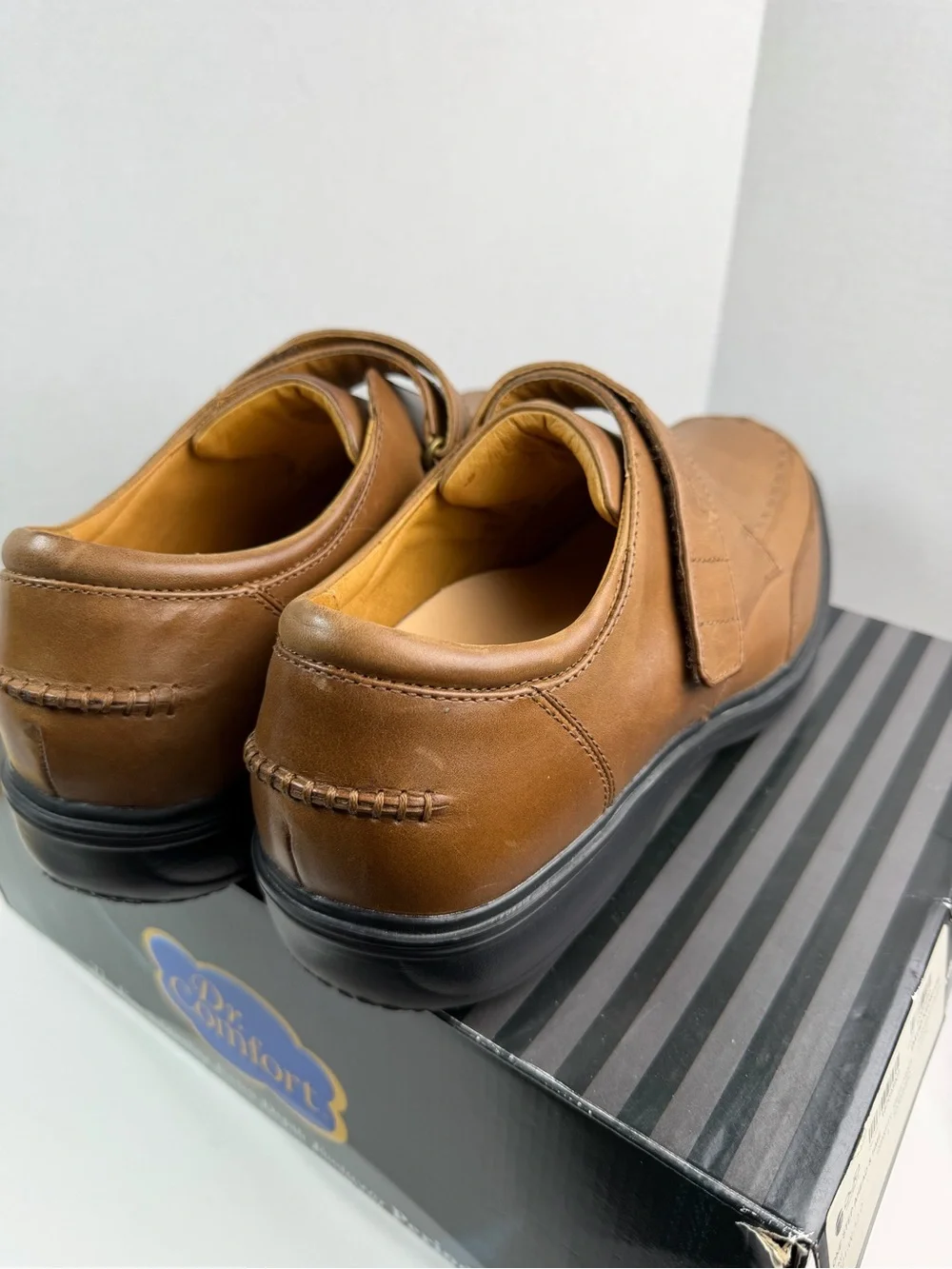 Dr. Comfort 6221 Frank Brown Leather Adjustable Strap Oxford Shoes Men's US 12W